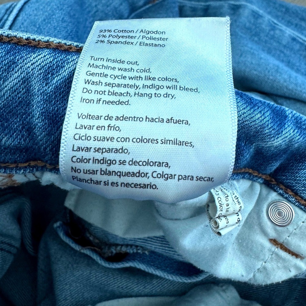 Risen Los Angeles Straight Leg Jeans Light Wash Frayed Hem Pants Size 13/31 - Picture 5 of 5